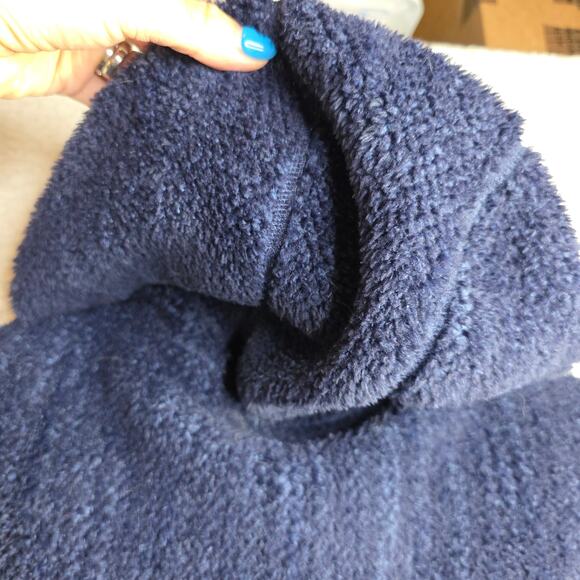 Patagonia M's Large Blue Navy Hooded Fleece Jacket W Zip Closures Pockets W Zip - Picture 16 of 16